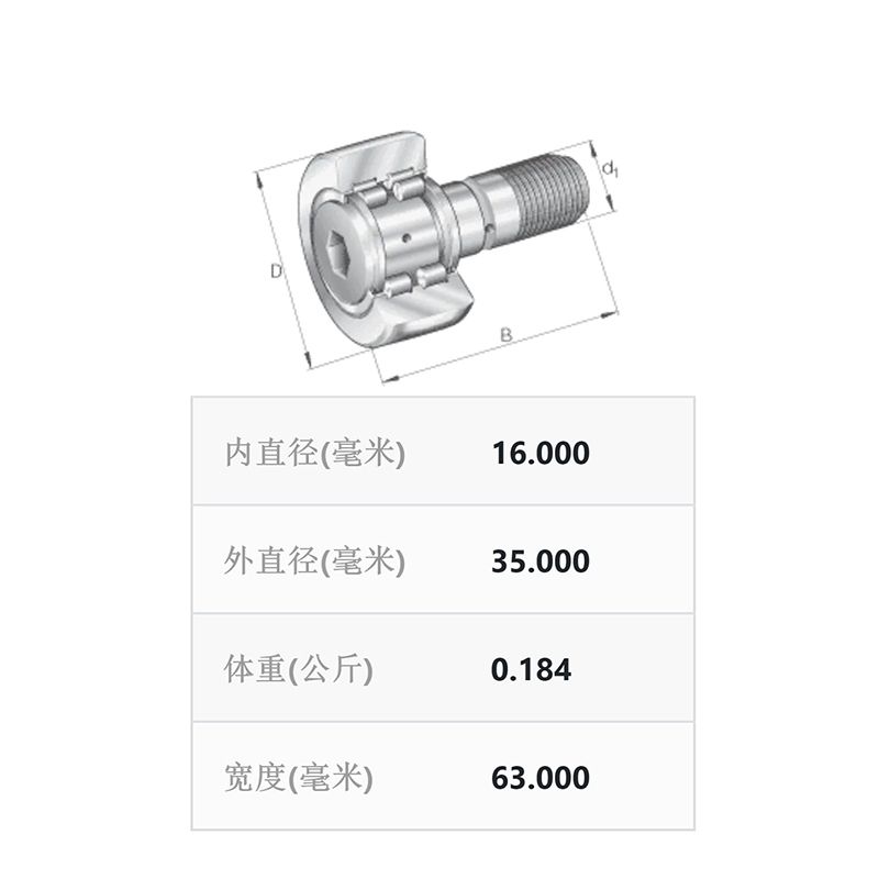 INA德国原装进口F-229818.01.PWKR螺栓型滚轮轴承(图2)