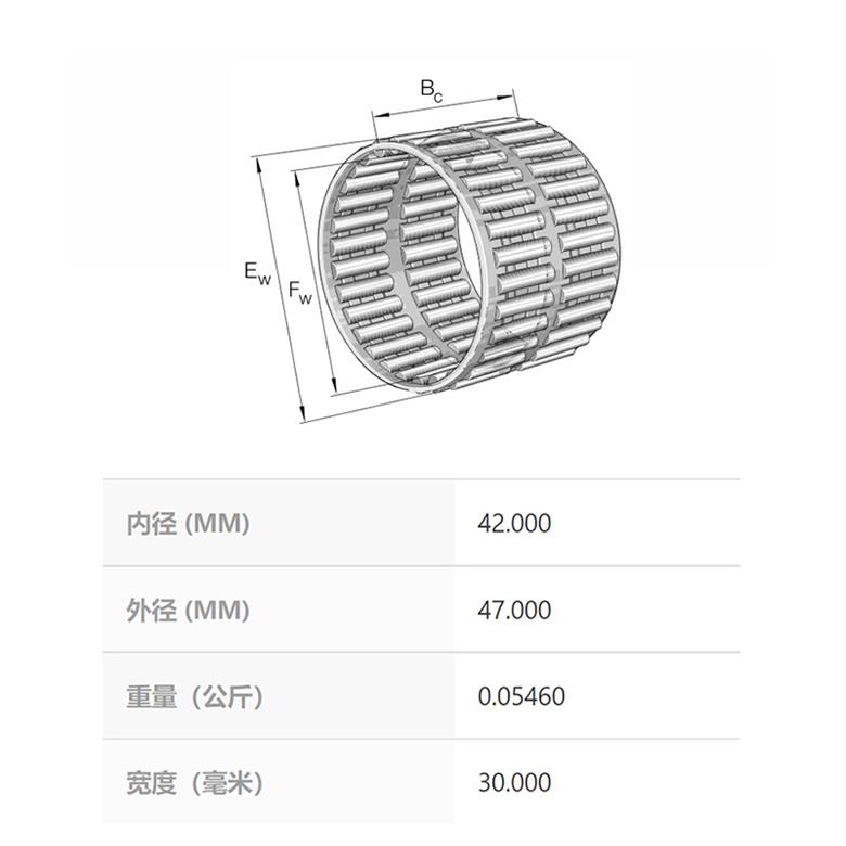 德国INA轴承K42X47X30-ZW 滚针保持架组件(图1)