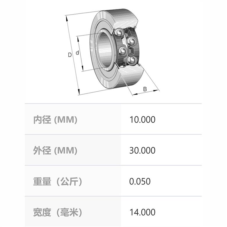 FAG双列角接触球轴承3200-BB-2RSR-TVH原装进口轴承(图1)