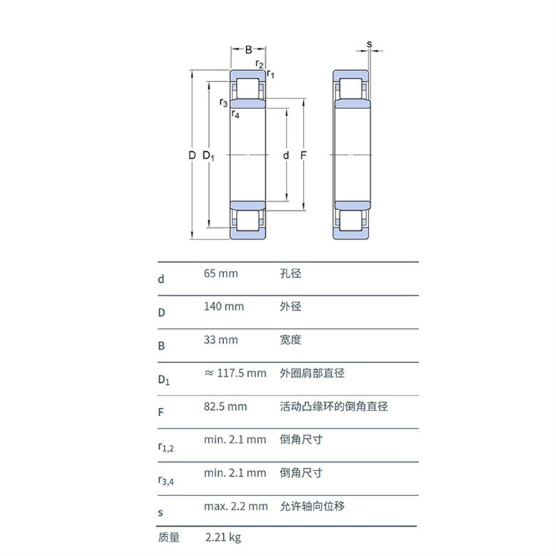 NU313ECJ圆柱滚子轴承(图1)