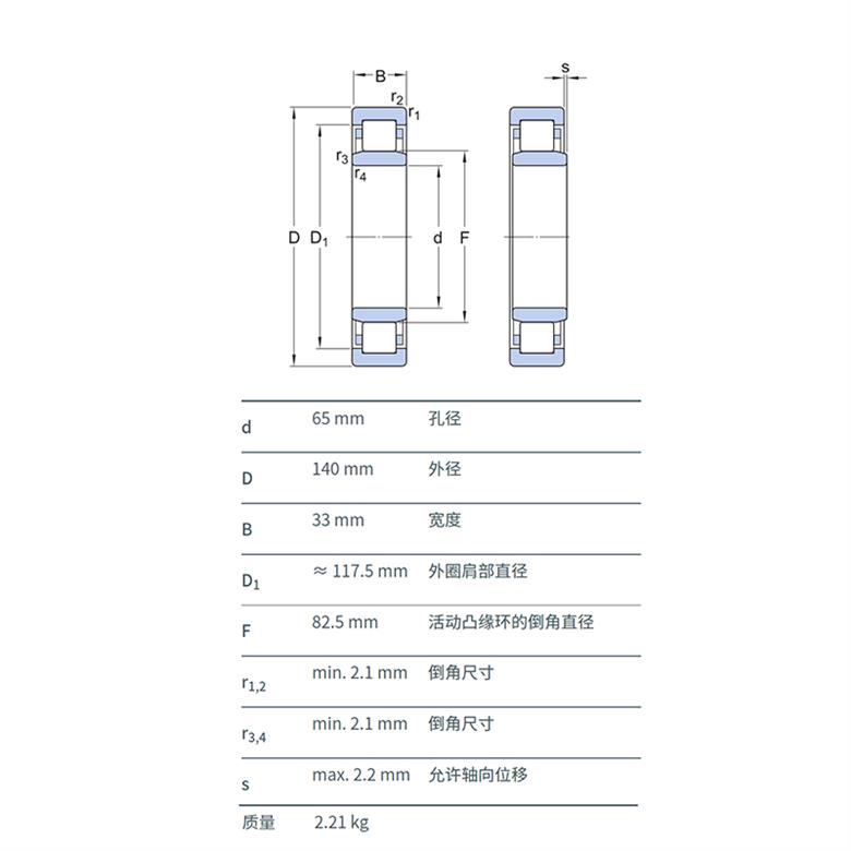 NU313ECJ圆柱滚子轴承(图1)